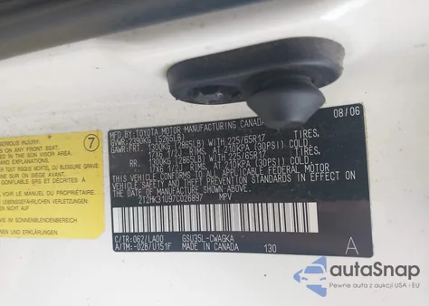 2007 Lexus Rx 350 z USA, uszkodzony, nr VIN 2T2HK31U97C026897